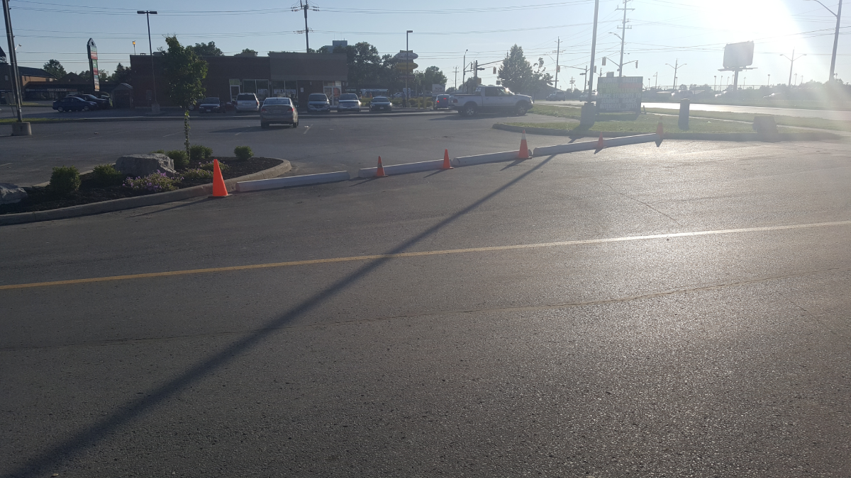Asphalt parking lot at a commercial property