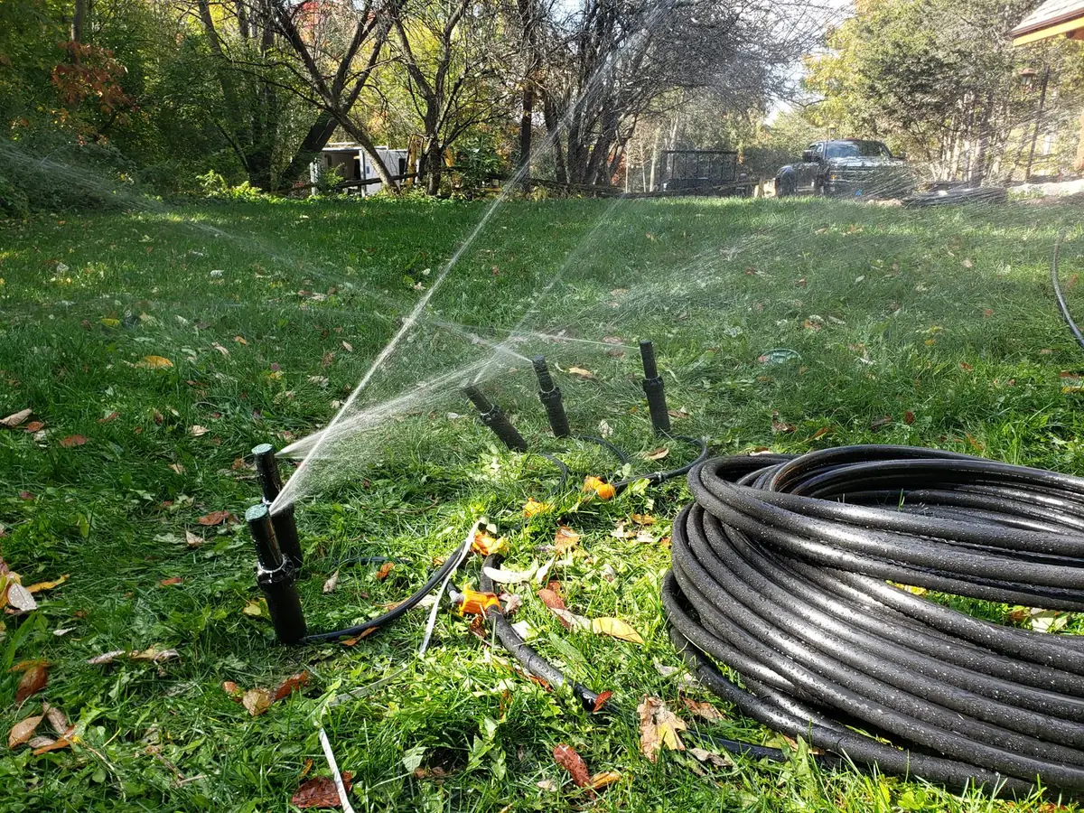 Testing sprinkler heads during an irrigation install